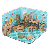 Webby DIY Build & Paint Bathroom with Furniture Wooden Dollhouse Kit