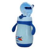 Youp Wiggly Thermo Steel Bottle 350ml - Aeroplane Print - Blue
