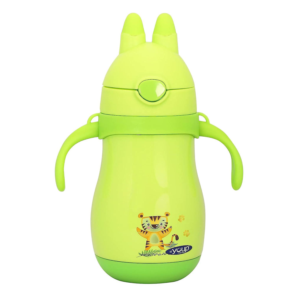 Youp Wiggly Thermo Steel Bottle 350ml - Tiger Print - Green