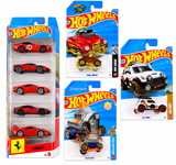 Hot Wheels Ferrari 5 Car Set, Pedal Driver, Click Shift and Lil Roar