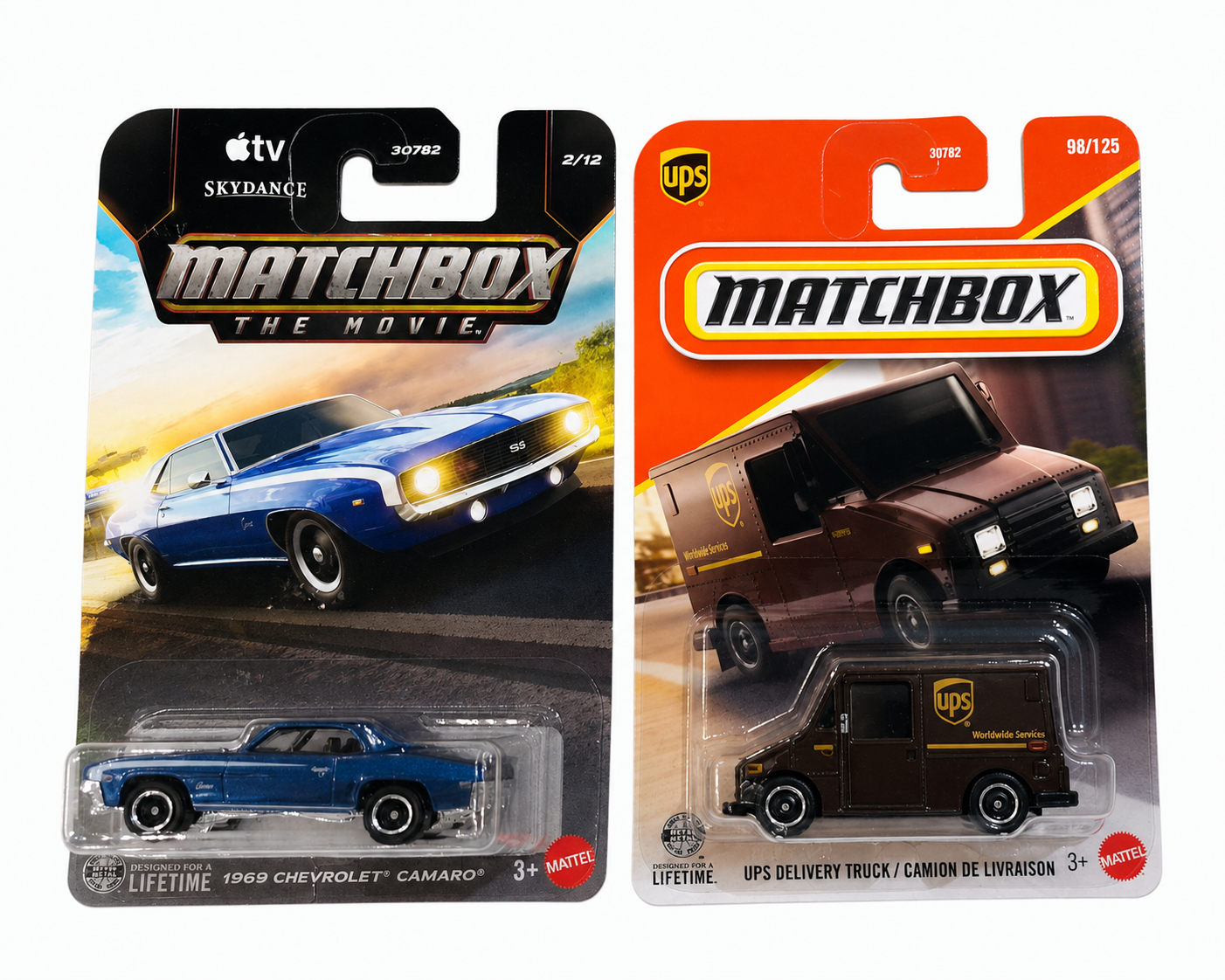 Matchbox 1969 Chevrolet Camaro and UPS Delivery Truck / Camion DE Livraison