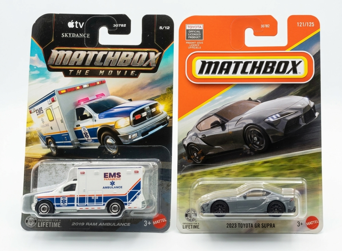 Matchbox 2023 Toyota  GR Supra and 2019 Ram Ambulance