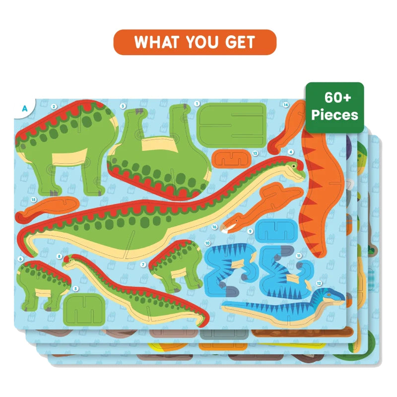 Skillmatics My World: Land of Dinosaurs STEM Building Toy
