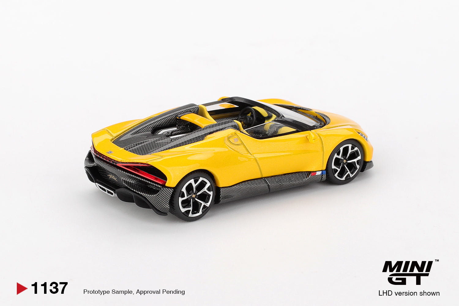 Mini GT 1137 Bugatti W16 Mistral Yellow