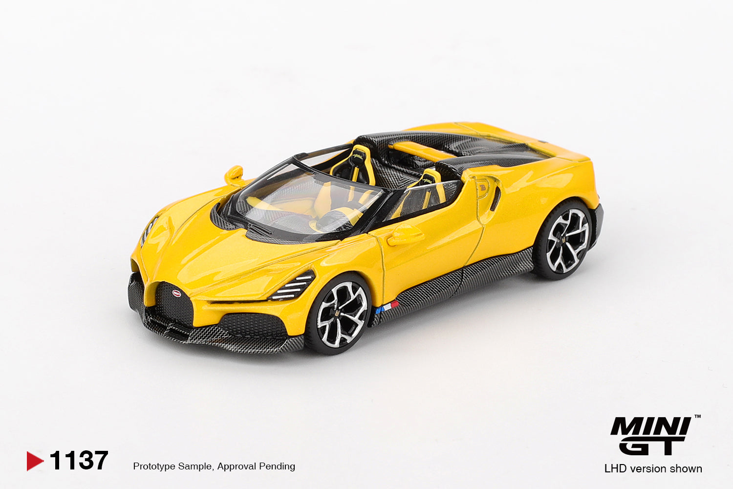 Mini GT 1137 Bugatti W16 Mistral Yellow