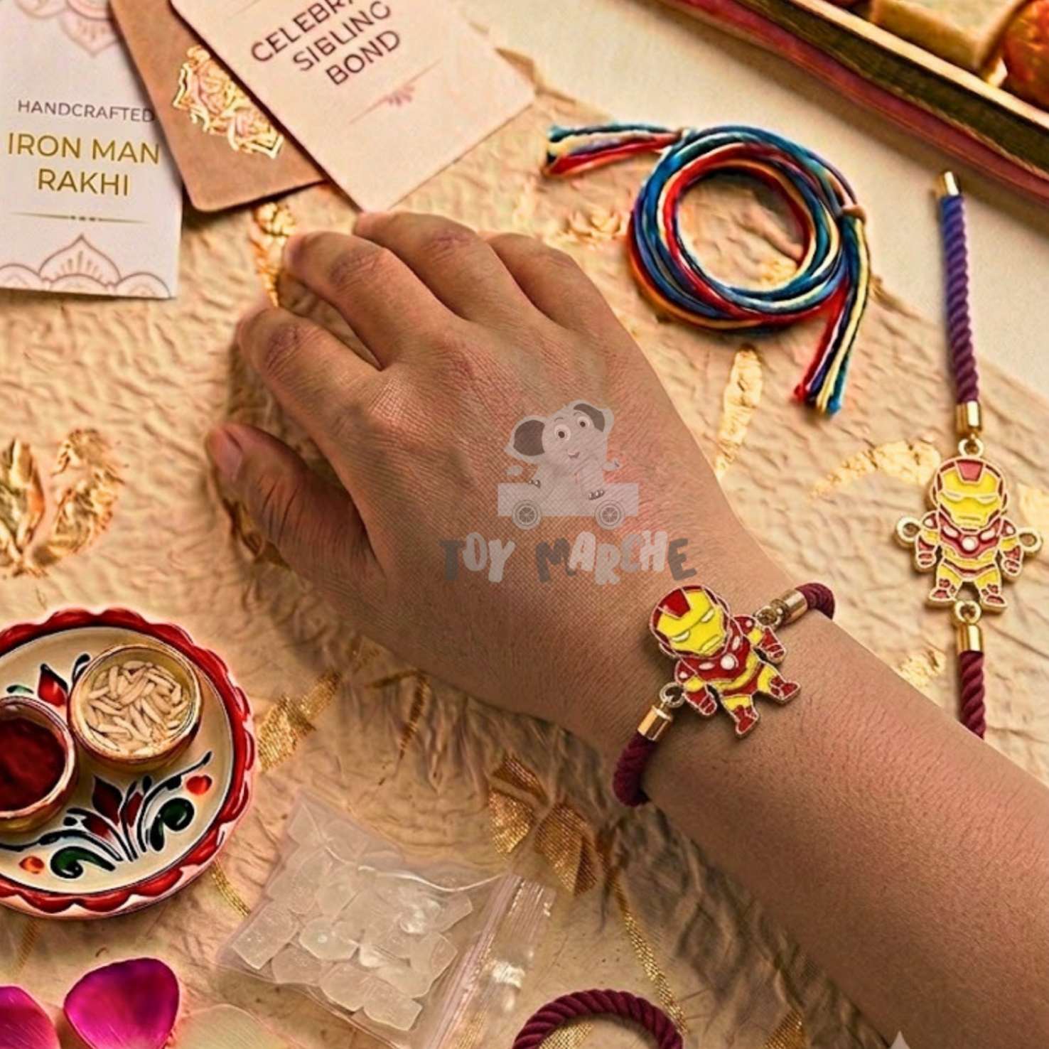Superhero Character Theme Rakhi In A Box - Red/Yellow