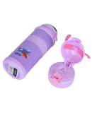 YOUP Stainless Steel Puple Color Owl Print Kids Sipper Bottle With Strap JOY -600 ml