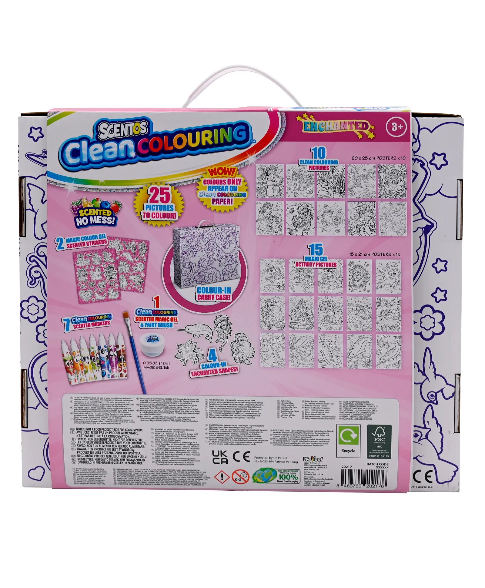 Scentos Clean Colouring Colour In Carry Case - ENCHANTED