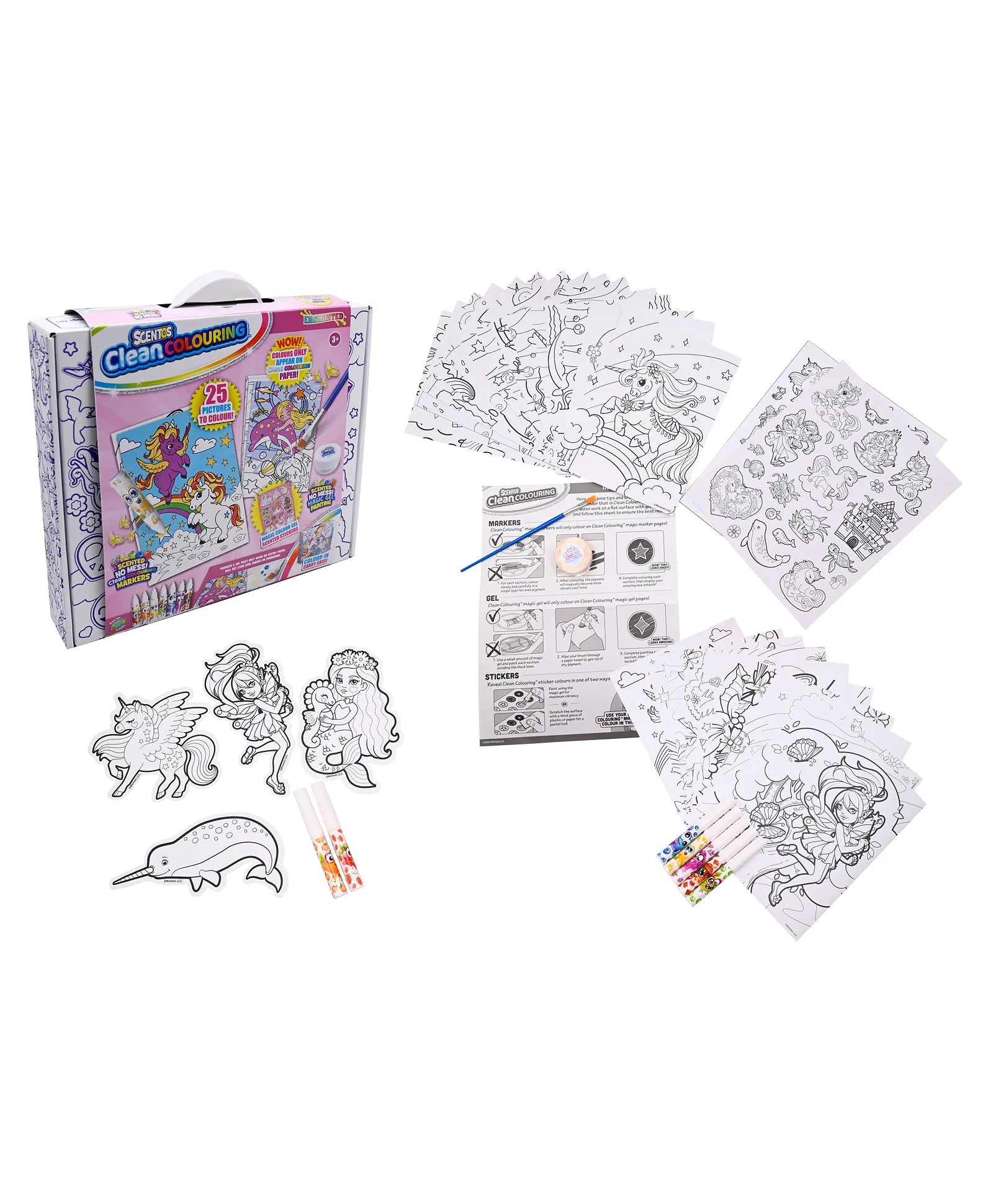 Scentos Clean Colouring Colour In Carry Case - ENCHANTED