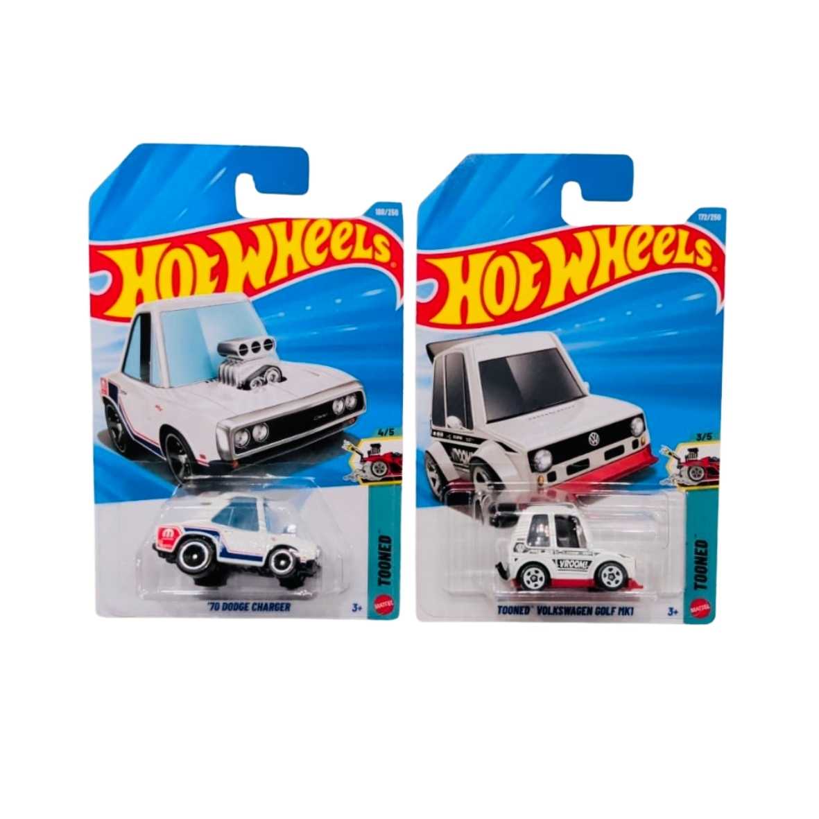 Hot Wheels '70 Dodge Charger And Tooned Volkswagen Golf MK1