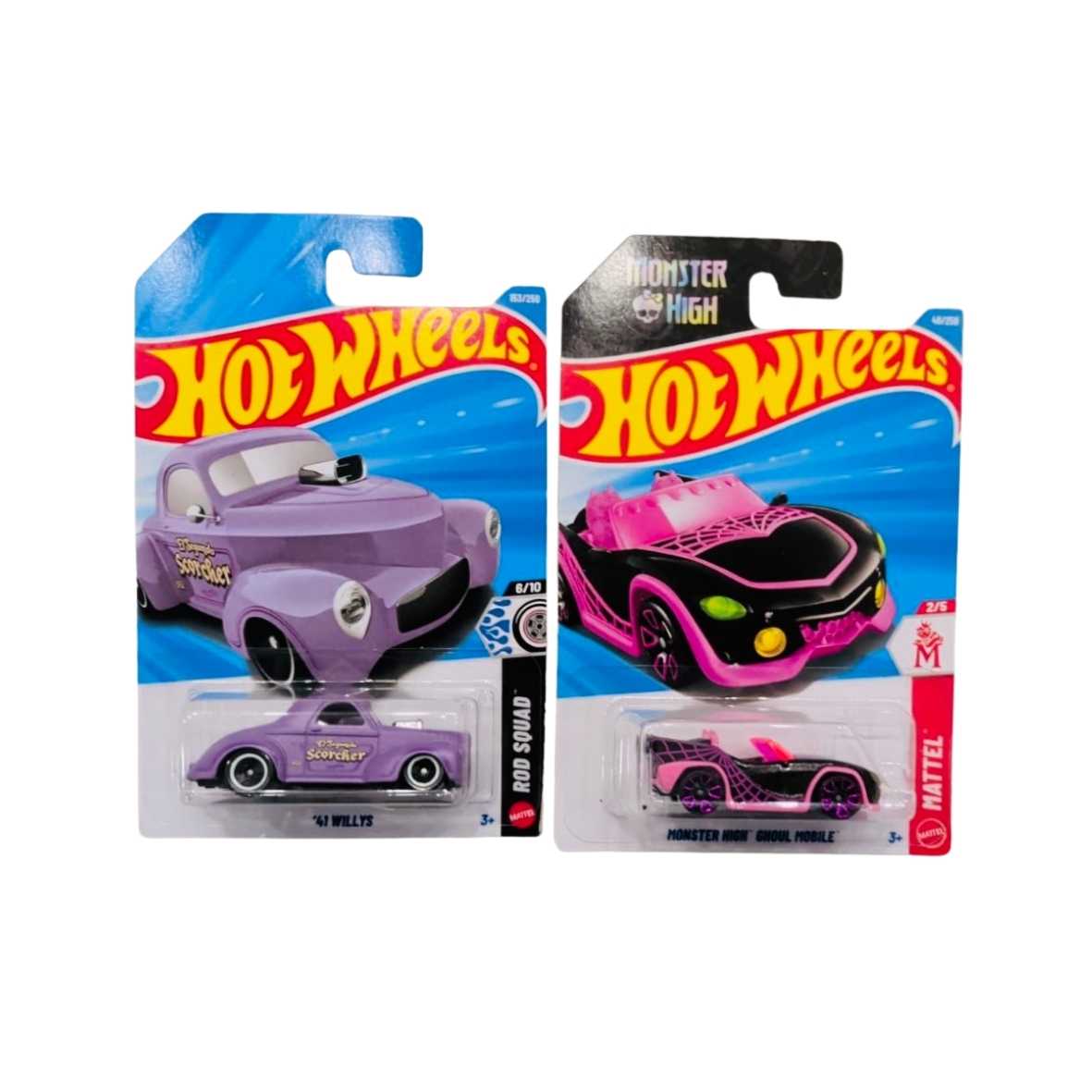 Hot Wheels '41 Willys And Monster High Ghoul Mobile