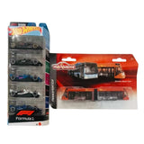 Hot Wheels 5 Car Pack Formula 1 And Majorette Transporter Siemens Avenio Tram Orange