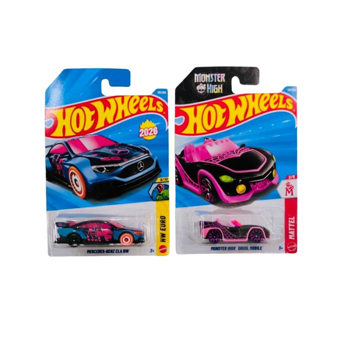 Hot Wheels Mercedes-Benz CLA HW And Monster High Ghoul Mobile