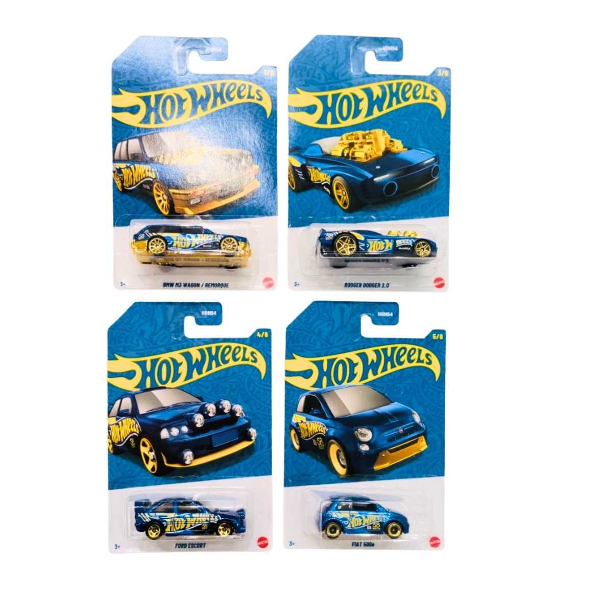 Hot Wheels BMW M3 Wagon, Rodger Dodger 2.0, Ford Escort And FIAT 500s