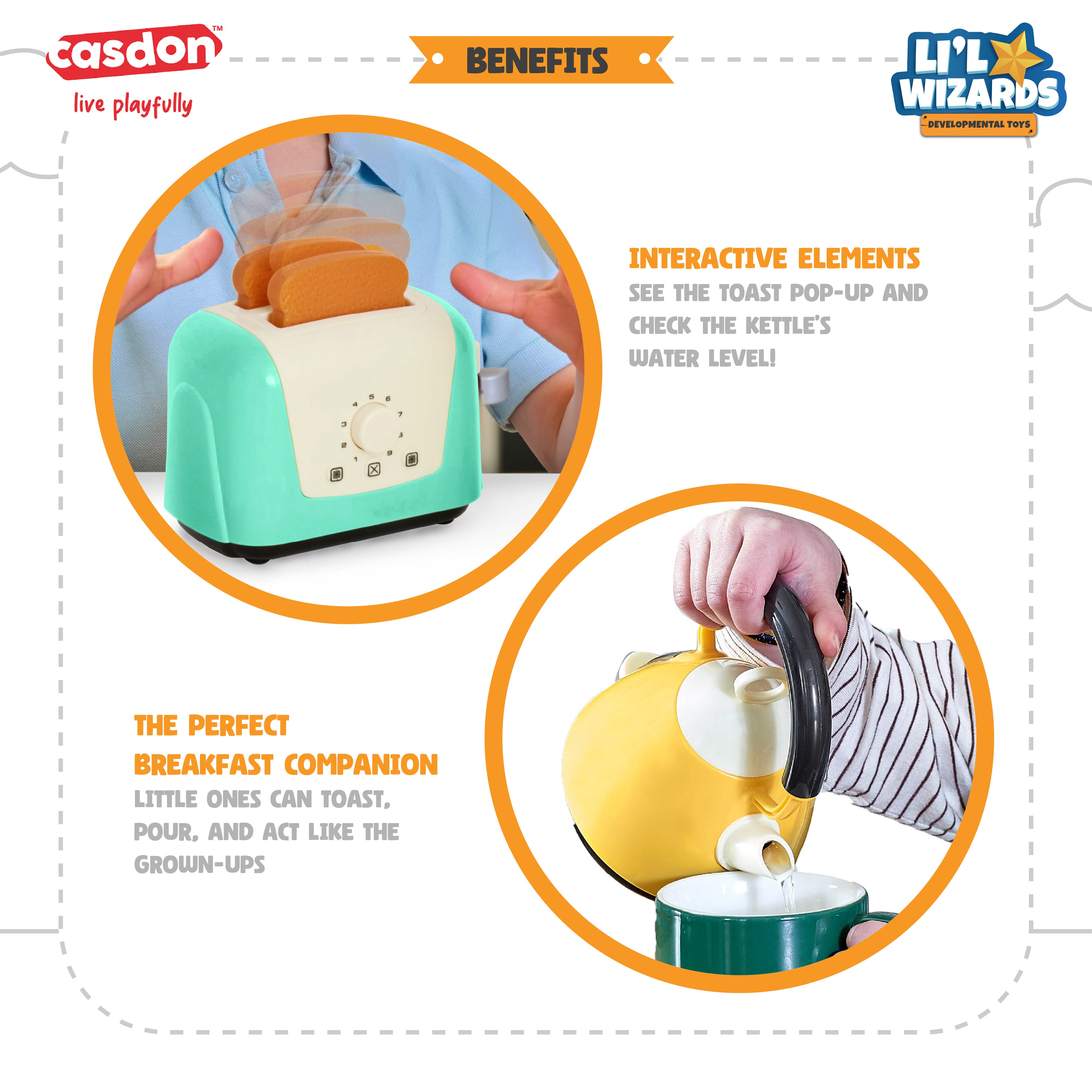 Casdon Toaster & Kettle Set - in use