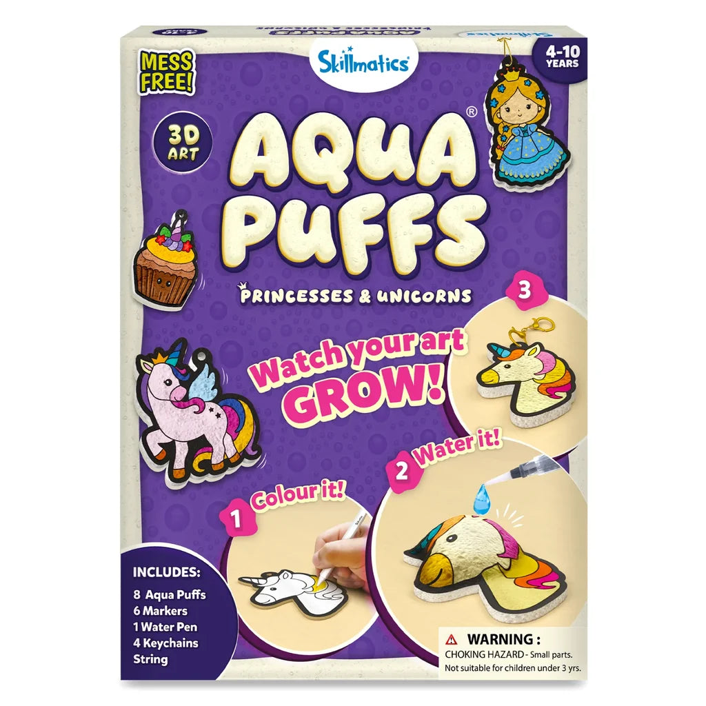 Skillmatics Aqua Puffs: Princesses & Unicorns 3D Art Kit