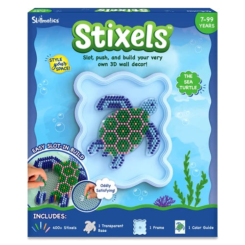 Skillmatics Stixels: Sea Turtle Wall Decor | DIY 3D Pixel Art Kit