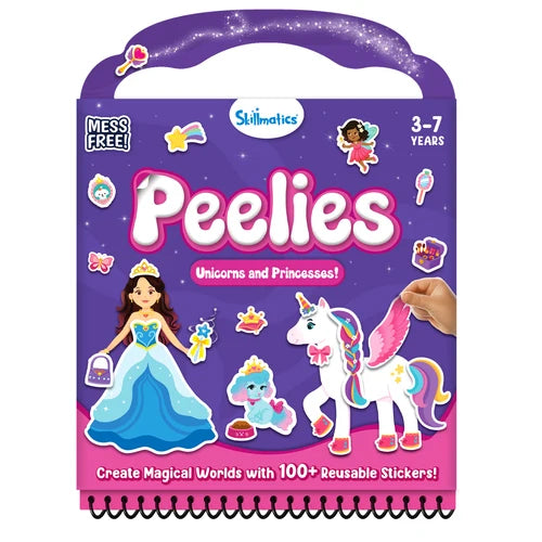 Skillmatics Peelies: Unicorns & Princesses | Reusable Sticker Activity Book