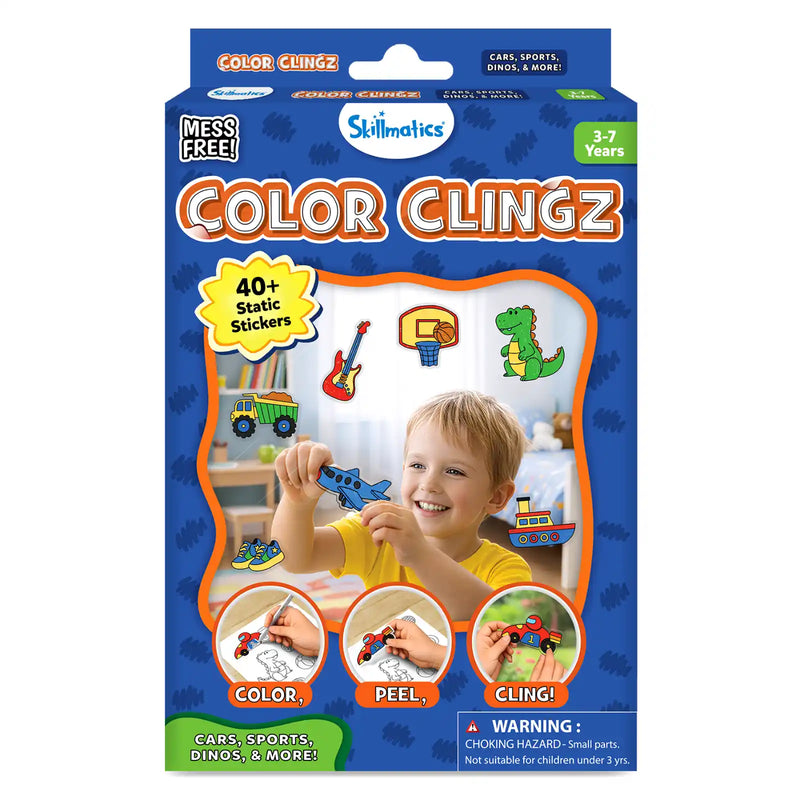 Skillmatics Color Clingz: Cars, Sports, Dinos & More!