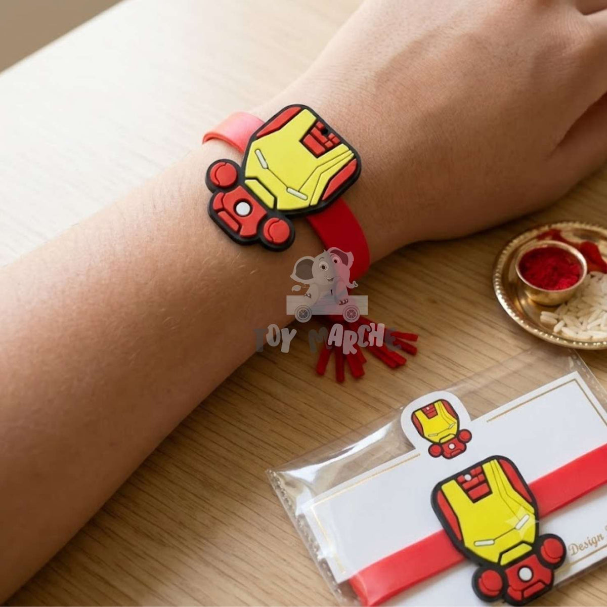 Superhero Character Theme Rakhi - Red/Yellow