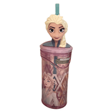 Disney Frozen Elsa Stor 3D Figurine Water Tumbler with Reusable Straw - 360 ml