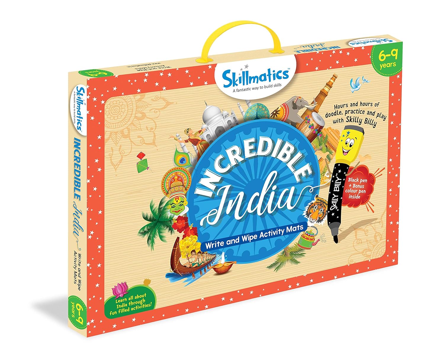 Skillmatics Incredible India Write And Wipe Activity Mats