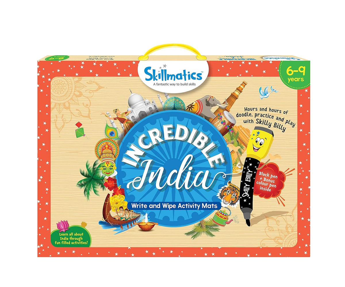 Skillmatics Incredible India Write And Wipe Activity Mats