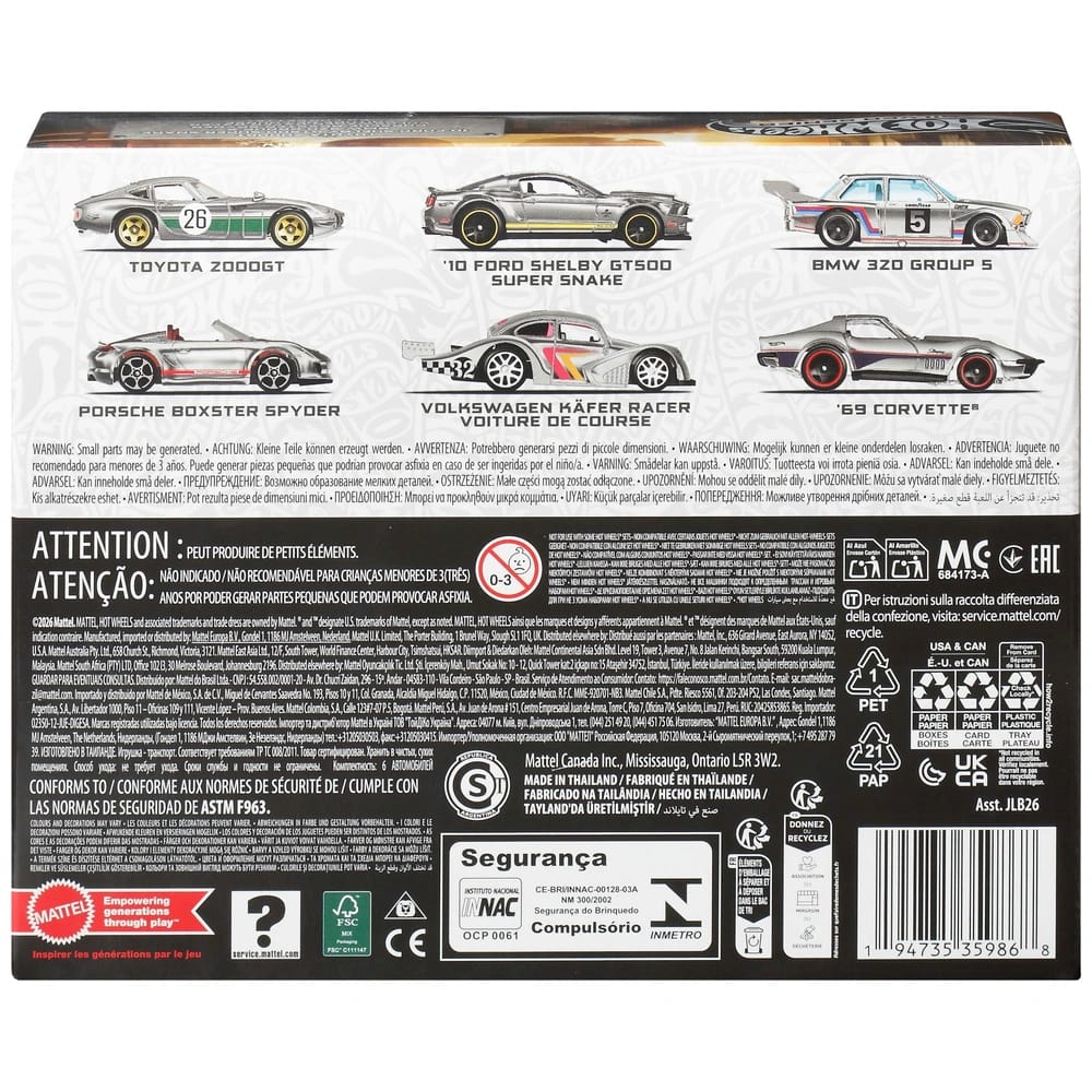 Hot Wheels Silver Series Zamac Auto 6 Cars Box Set