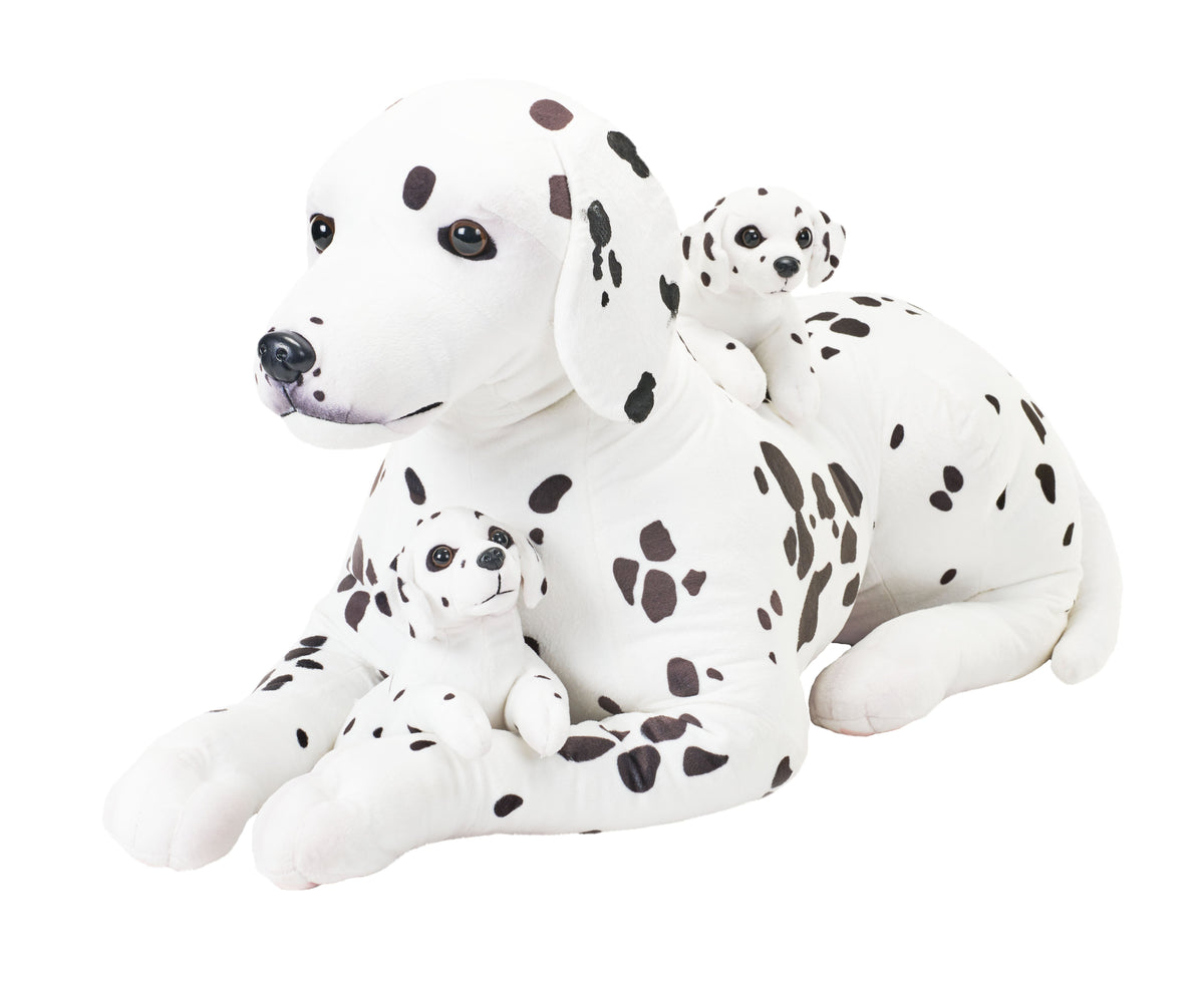Wild Republic Cuddlekins Jumbo Mom & Puppies Dalmatian Stuffed Animal 30"