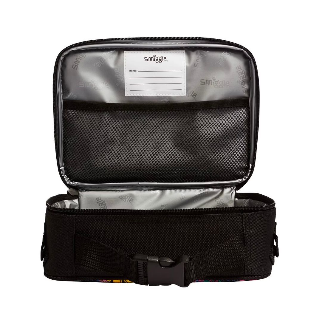 Smiggle Bright Side Square Id Attachable Lunch Box - Black