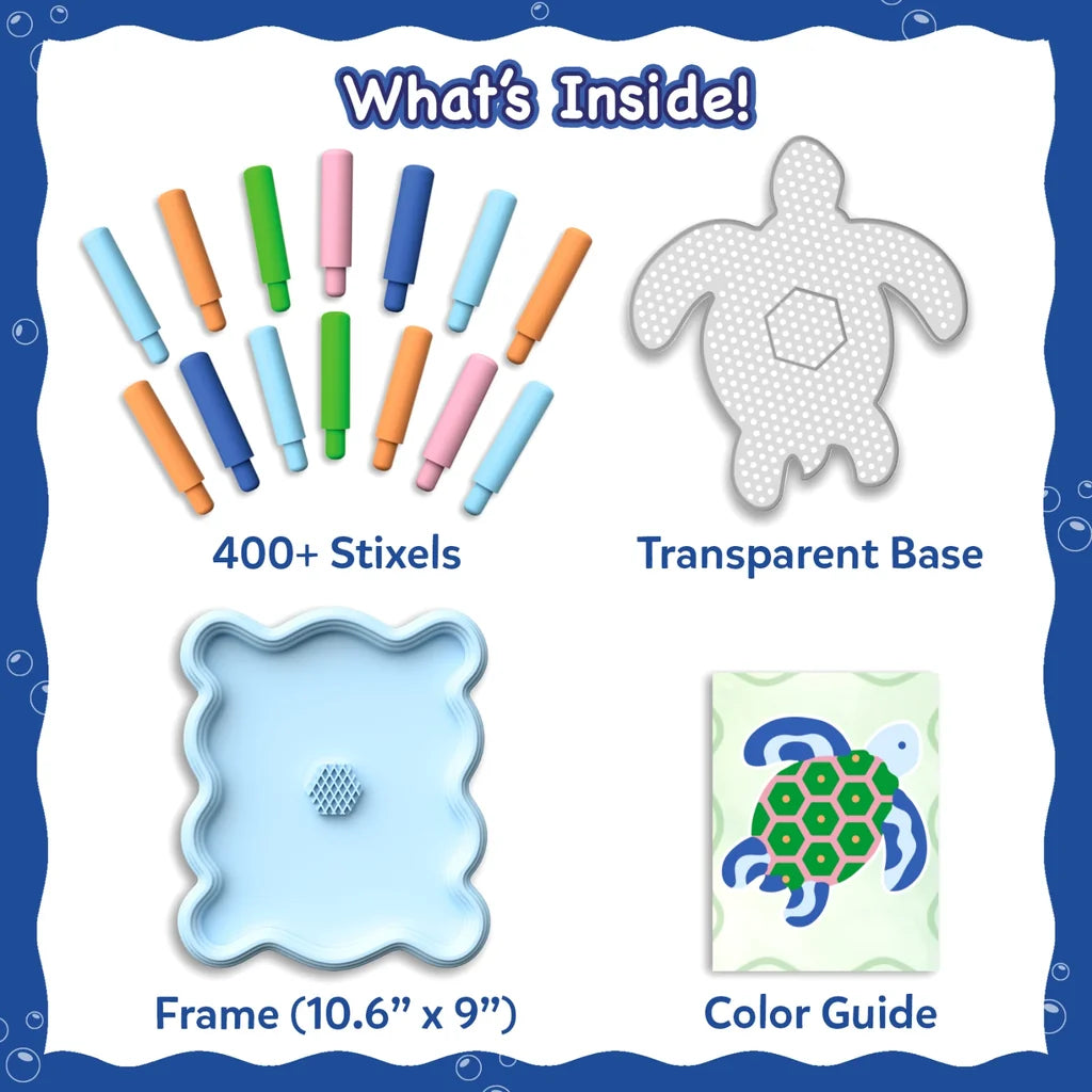 Skillmatics Stixels: Sea Turtle Wall Decor | DIY 3D Pixel Art Kit