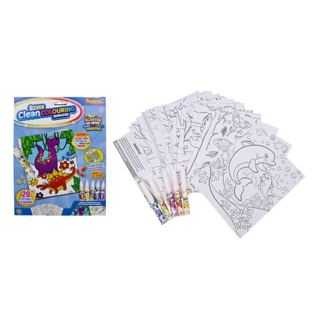 Scentos Clean Colouring Painting - Adventure Animals