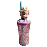 Disney Frozen Elsa Stor 3D Figurine Water Tumbler with Reusable Straw - 360 ml
