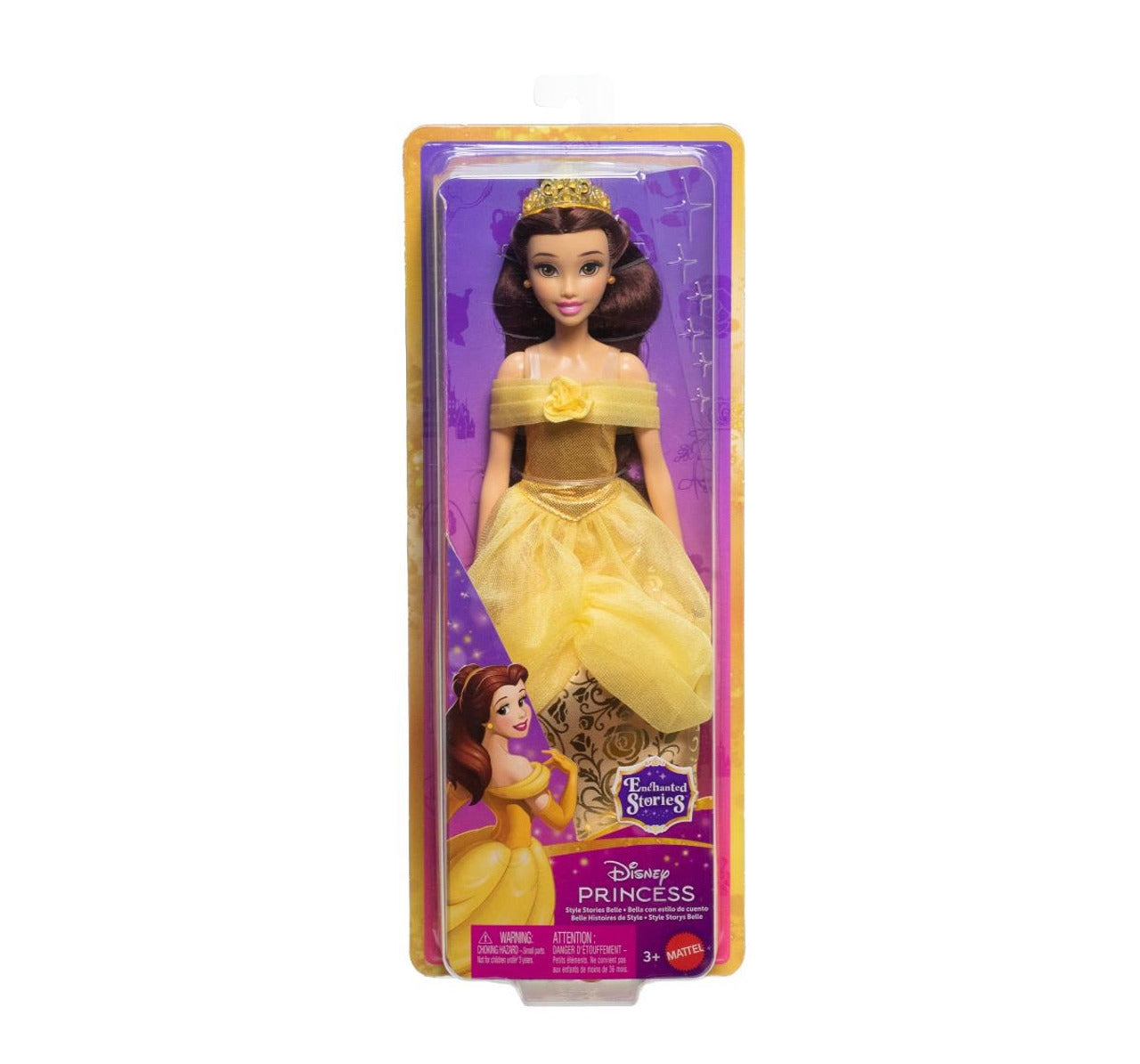 Disney Princess Enchanted Stories Belle Fashion Doll With Sparkling Dress & Accessories, Posable