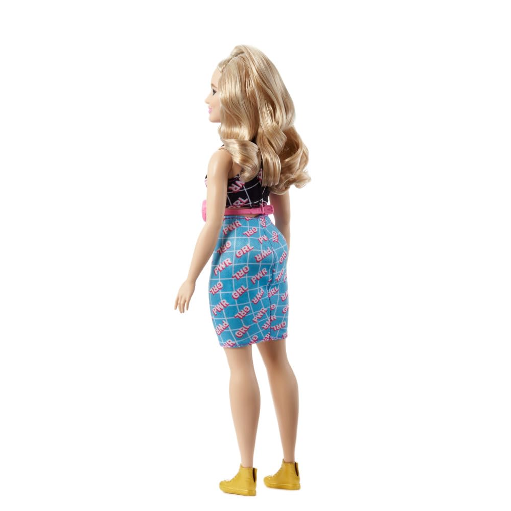 Barbie Mattel Fashionistas Doll Curvy Body With Wavy Blond Hair Girl Power