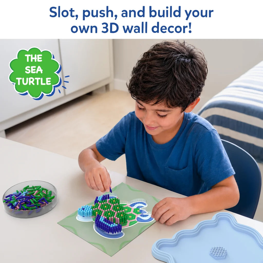 Skillmatics Stixels: Sea Turtle Wall Decor | DIY 3D Pixel Art Kit