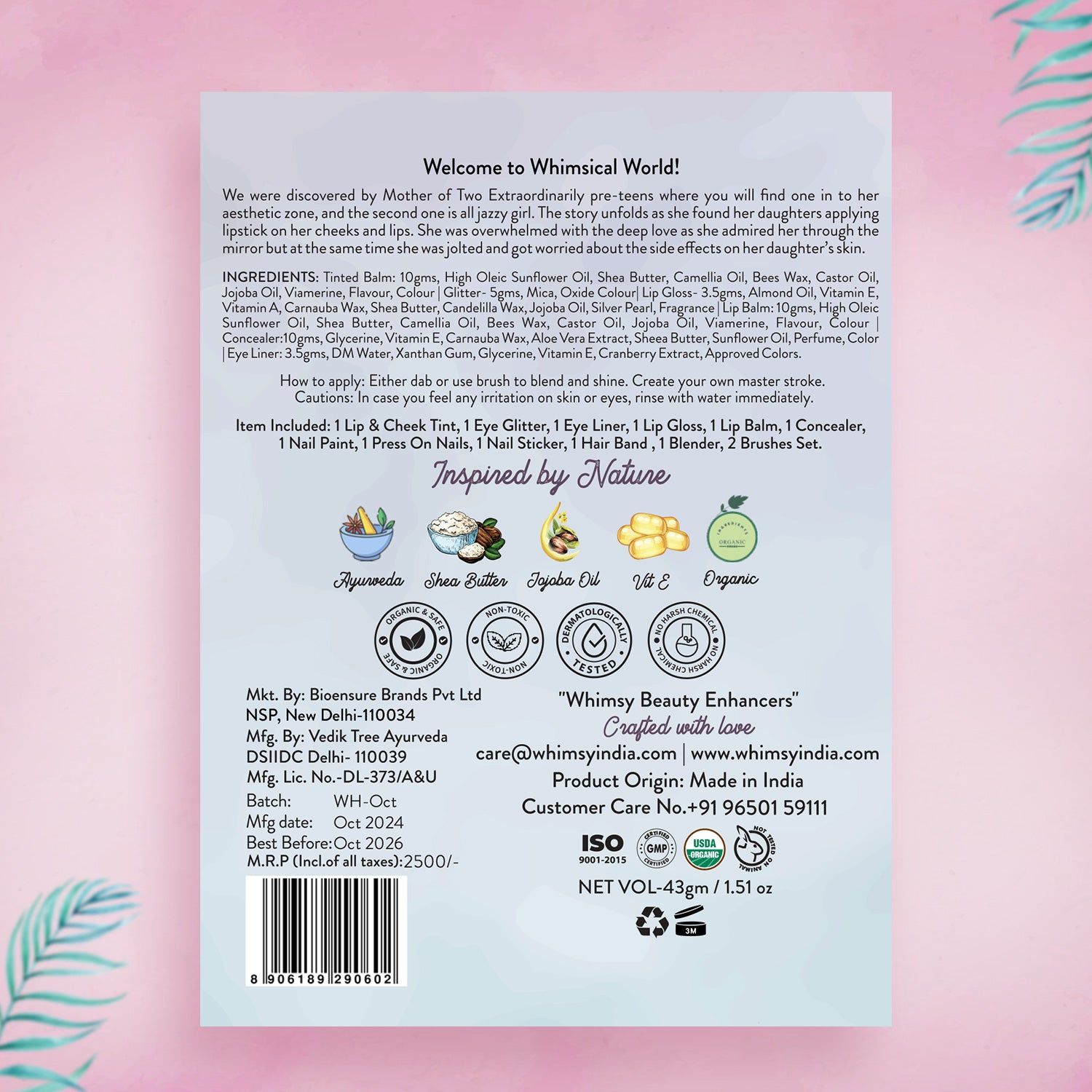 Whimsy Unicorn Travel Beauty kit Pack of 13