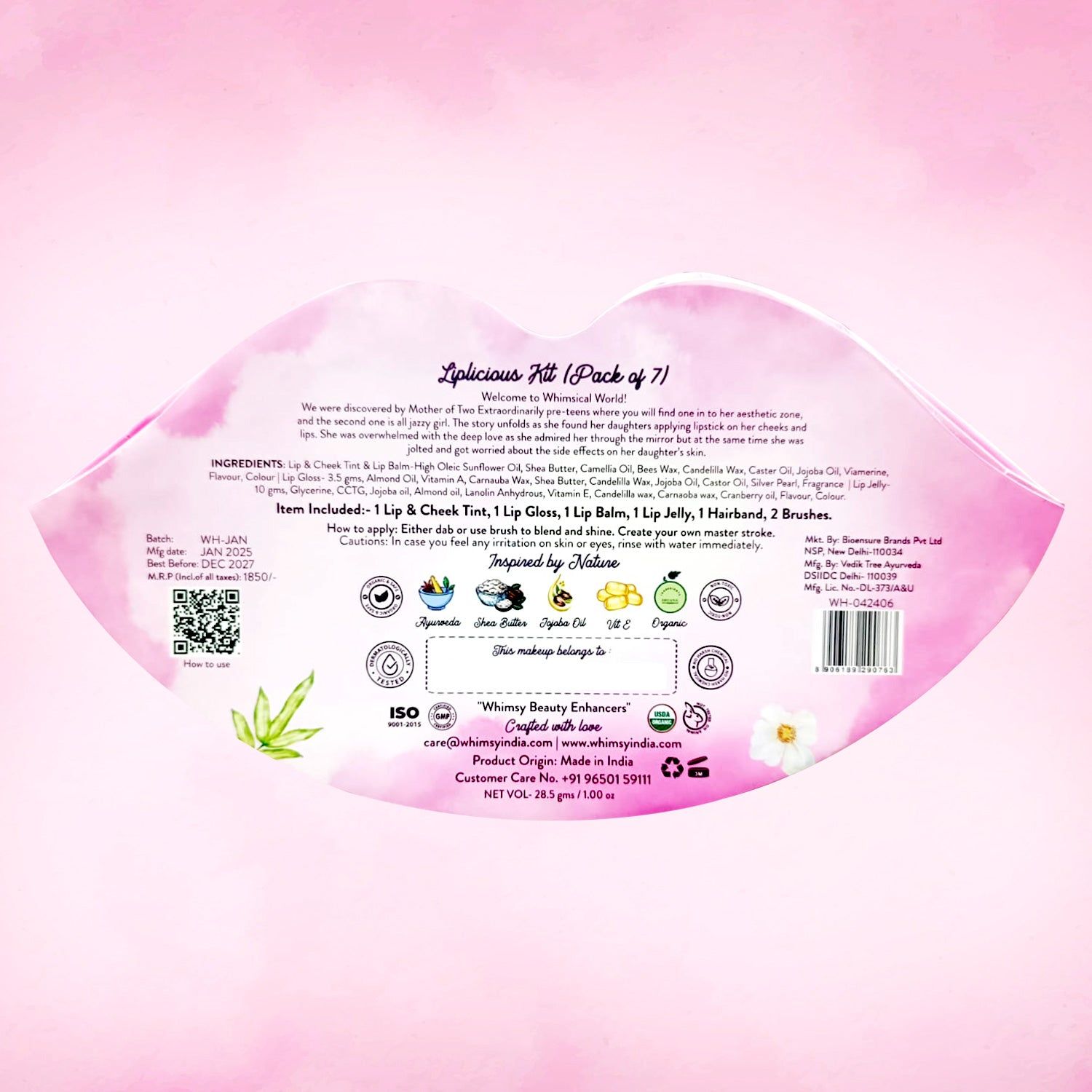 Whimsy Liplicious Beauty kit - Pack of 7