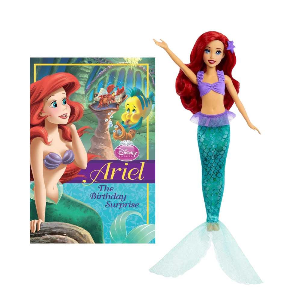 Disney Princess Ariel 2-In-1 Mermaid To Princess Doll And Disney Princess Ariel The Birthday Surprise