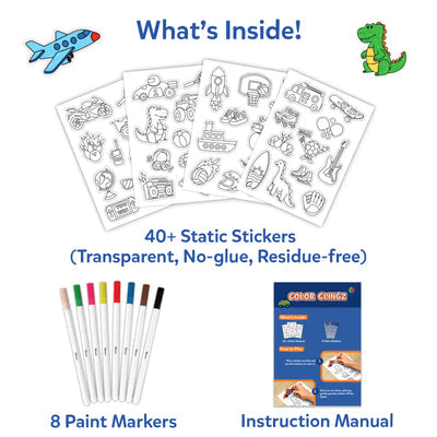Skillmatics Color Clingz: Cars, Sports, Dinos & More!
