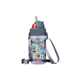 Smiggle Glide Teeny Tiny Plastic Drink Bottle With Strap 400 ml Grey