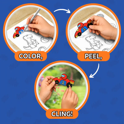 Skillmatics Color Clingz: Cars, Sports, Dinos & More!