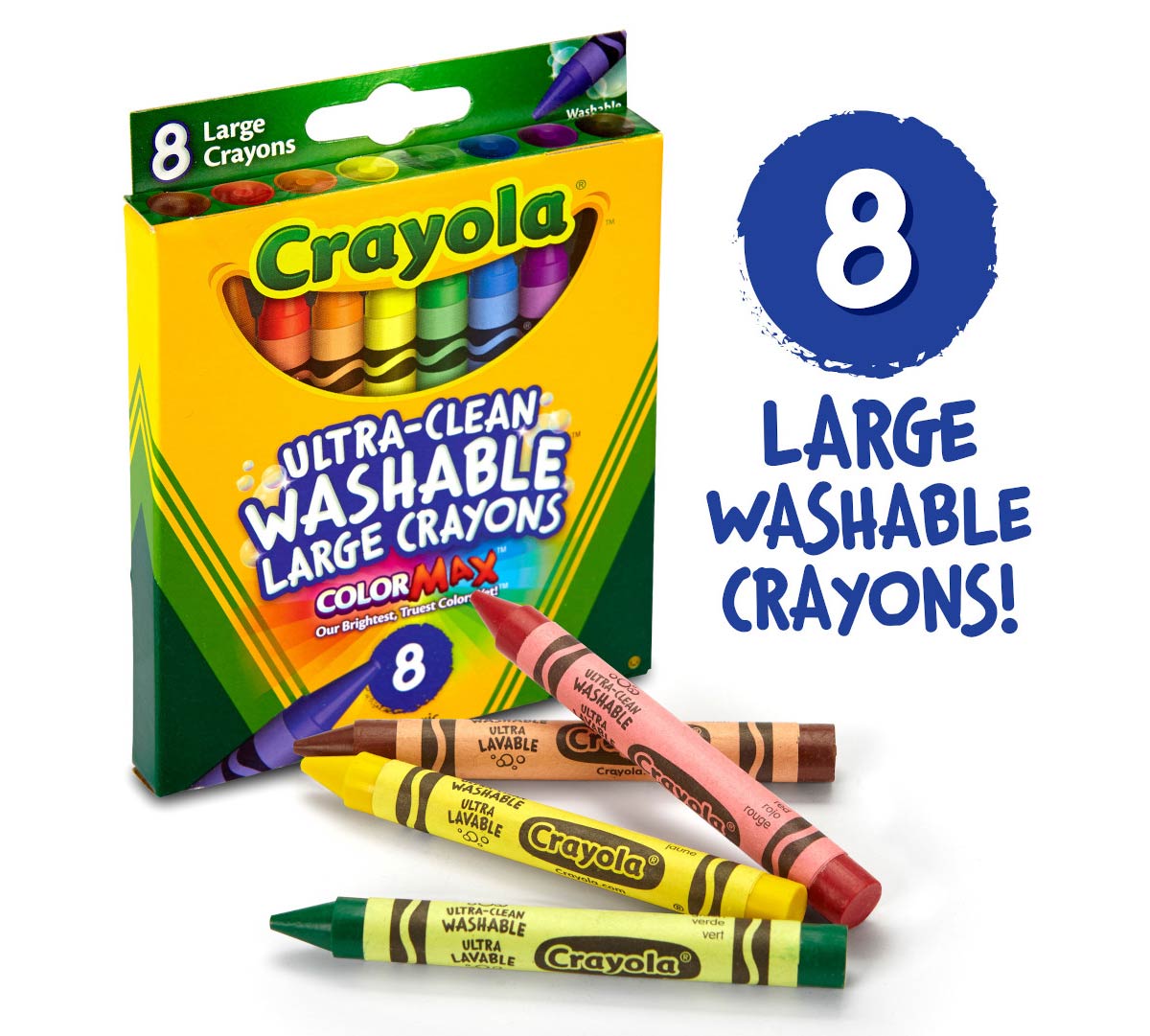 Crayola Kid's First Large Ultra-Clean Washable Crayons, 8 Count