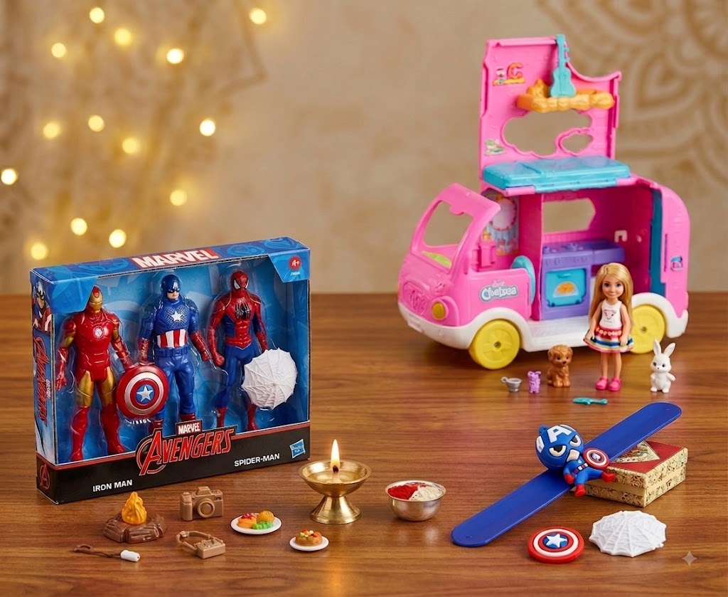 Barbie & Captain America Sibling Rakhi Combo