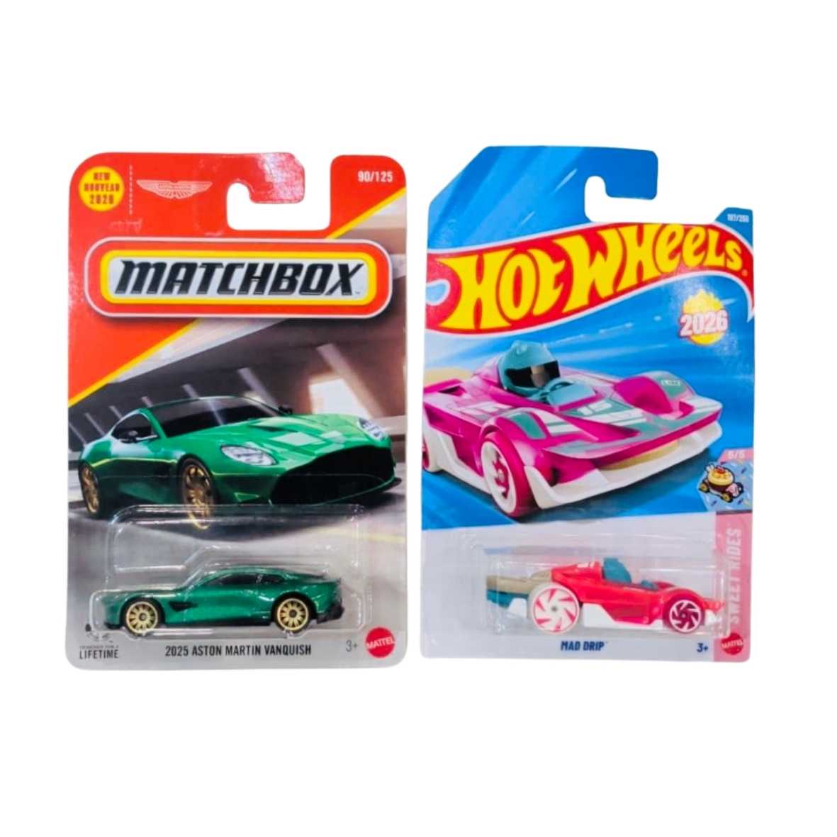 Matchbox 2025 Aston Martin Vanquish And Hot Wheels Mad Drip