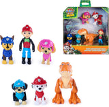 Paw Patrol The Dino Movie Dino Adventure Pack, Collect 6 Action Figures including Ryder, Rex, and Timmy the T-Rex