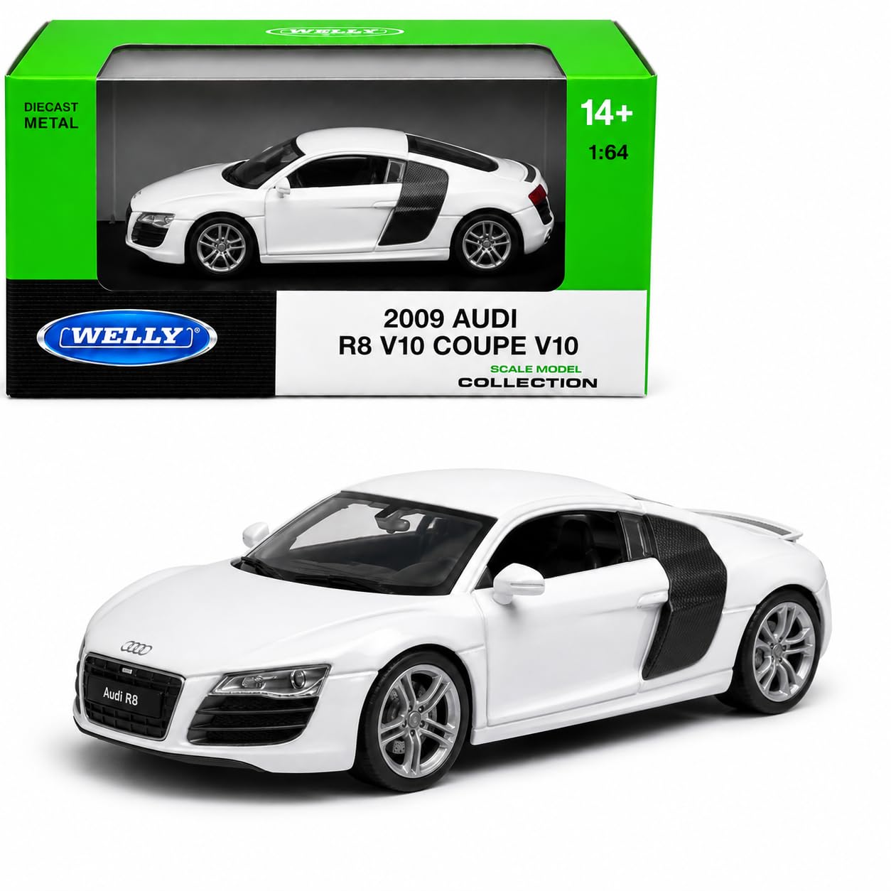 Welly: Audi 2009 R8 V10 Coupe - White