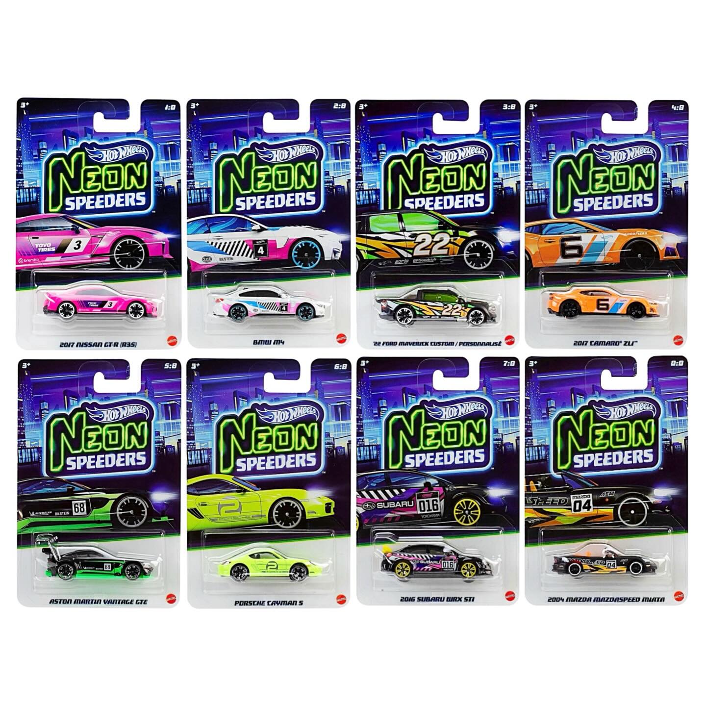 Hot Wheels Neon Speeders 2026  - Set of 8