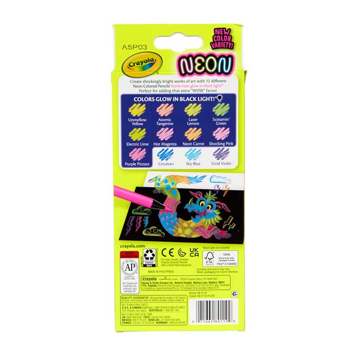 Crayola Neon Colored Pencils, 12 Count