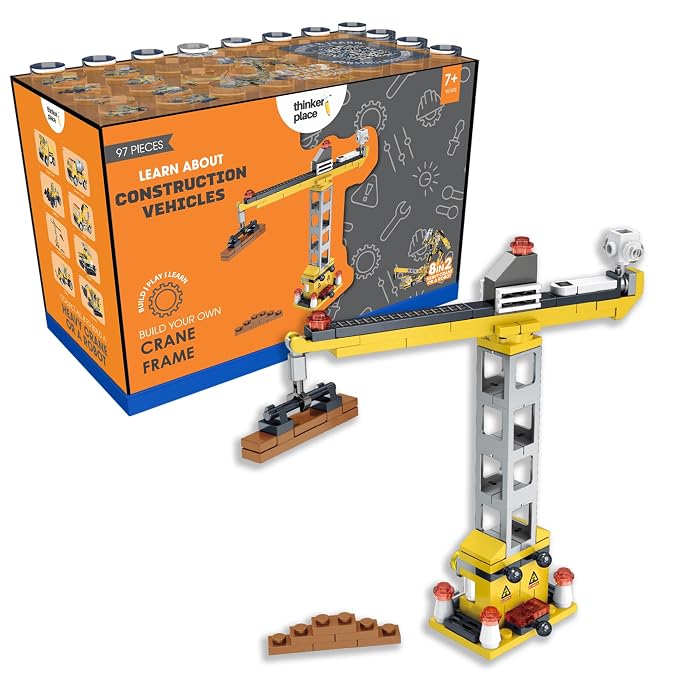 ThinkerPlace STEM Construction Vehicle Building Blocks Set